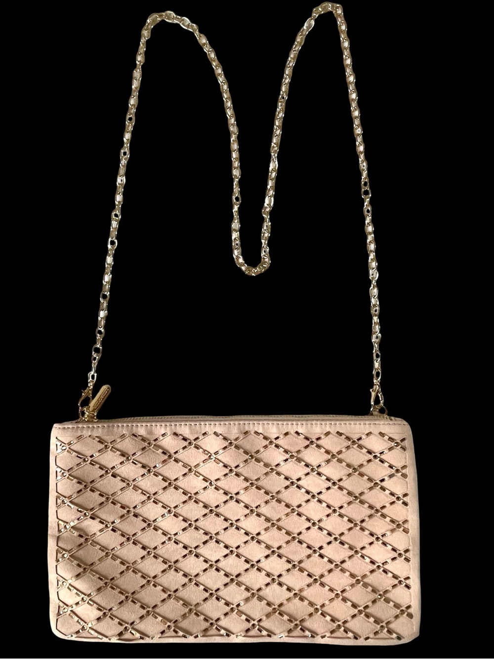 Primadonna Collection Italian Glam Beaded Lattice Crossbody Clutch Purse